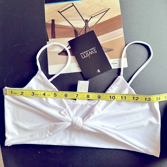 NWT Naked Wardrobe Swim Knotted Bikini Top White Size Large - Picture 8 of 11